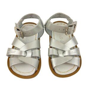 *The Salt Water Sandal by Hoy Infant Baby Girl Size 3 Silver Strappy Buckle